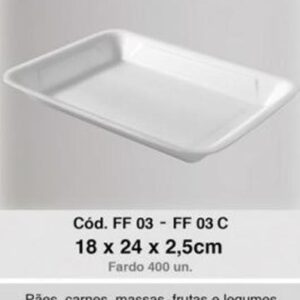 BANDEJA ISOPOR FUNDA FF03 18x24x2,5cm.C/200(2) 00000541