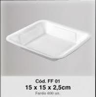 BANDEJA ISOPOR FUNDA FF01 15x15x2,5cm.C/200(2) 00001032