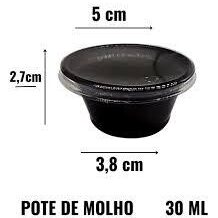 POTE PLAST.G695 PRETO C/T P/MOLHO 30ml.C/700cj.(1) 00002943