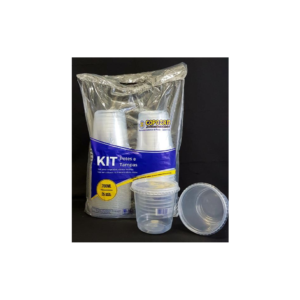 KIT POTE/TAMPA PP 750ml.TRANSPARENTE C/25cj.(10) 00001024