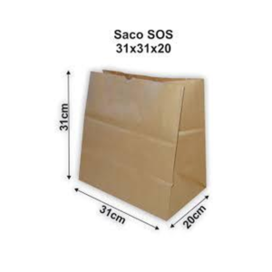 SACO PAPEL KRAFT SOS 18kg. 28x32x18cm. C/200(1) 00001042
